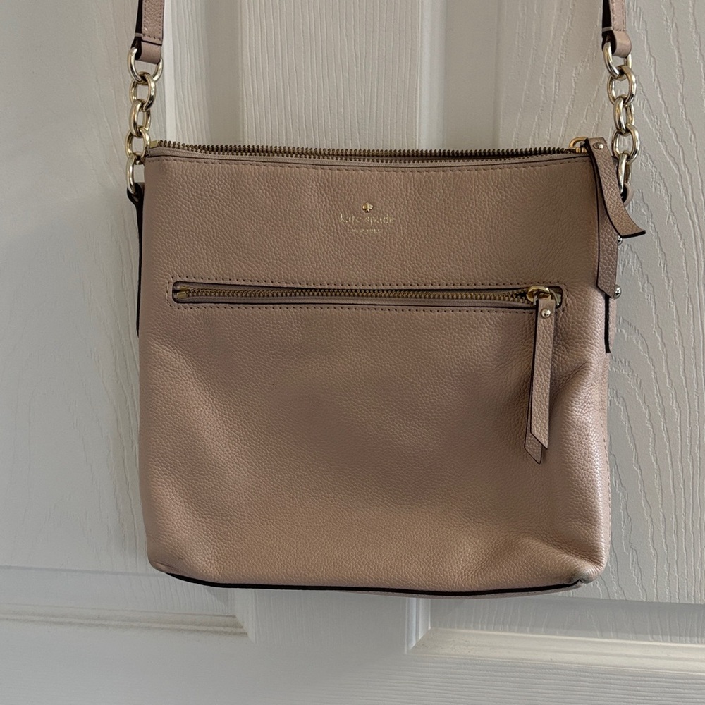 Kate Spade Beige/blush Crossbody Bag with Gold Accents
